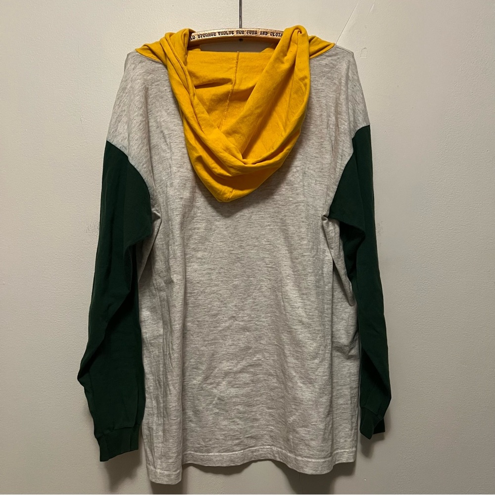 Vintage Green Day Packers NFL The Game‎ Yellow and Gray Hooded Shirt Size Large - Picture 8 of 8